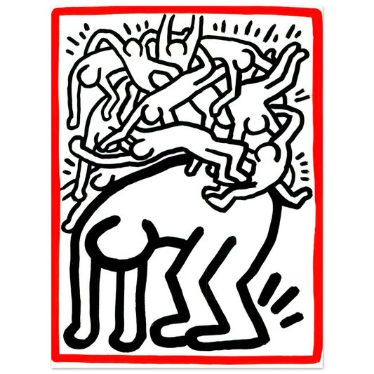 Keith Haring - FIGHT AIDS WORLDWIDE 1990  75x100 cm / 30x40inches Fine Art Poster