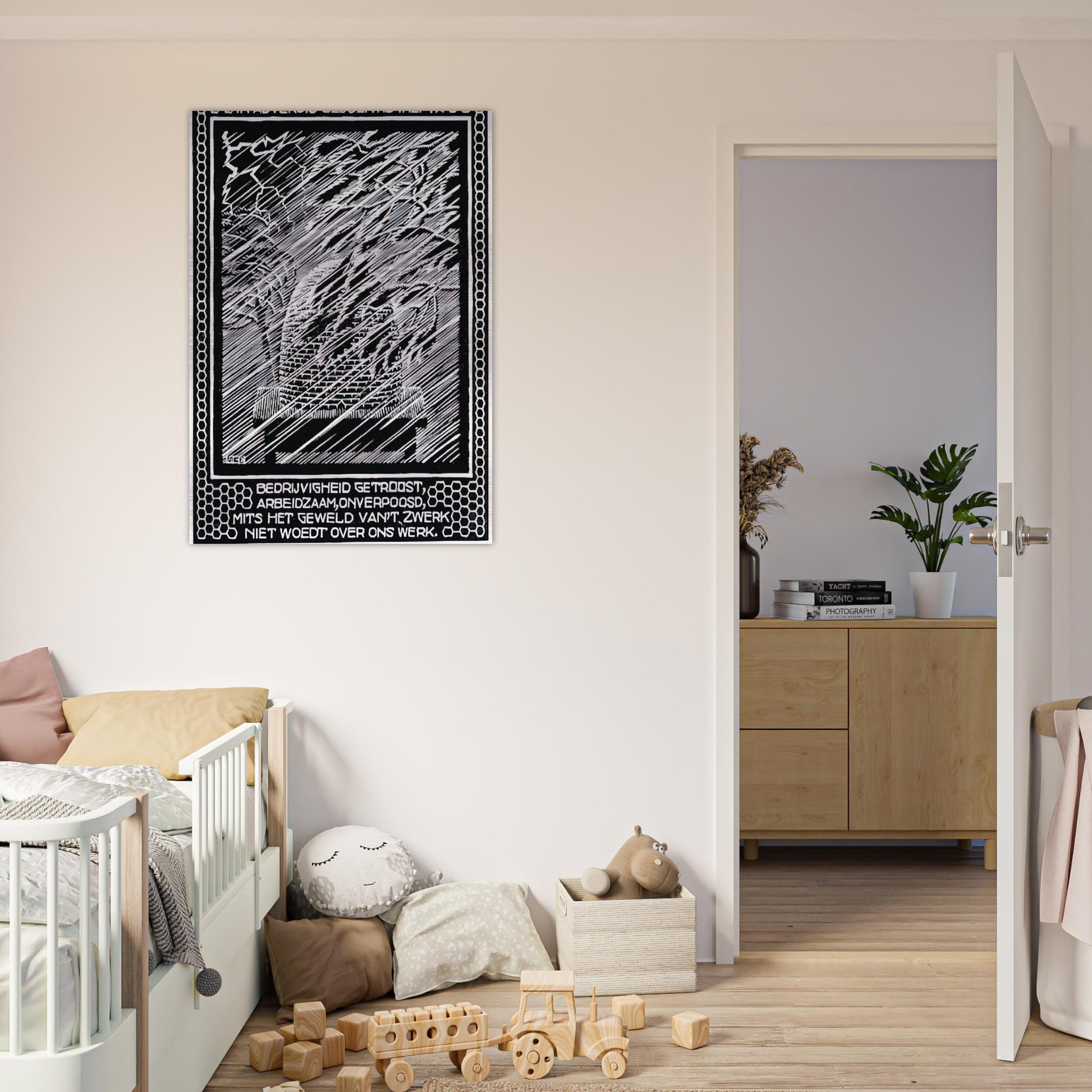 EMBLEMATA BEEHIVE - MC Escher Brushed Aluminum Print - 70x100 cm / 28x40 inches | MC Escher Aluminum Print | MC Escher Prints