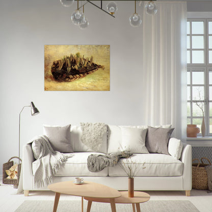 Still Life with a Basket of Crocuses - Vincent van Gogh Brushed Aluminum Print - 70x100 cm / 28x40 inches | Vincent van Gogh Aluminum Print | Vincent van Gogh Prints