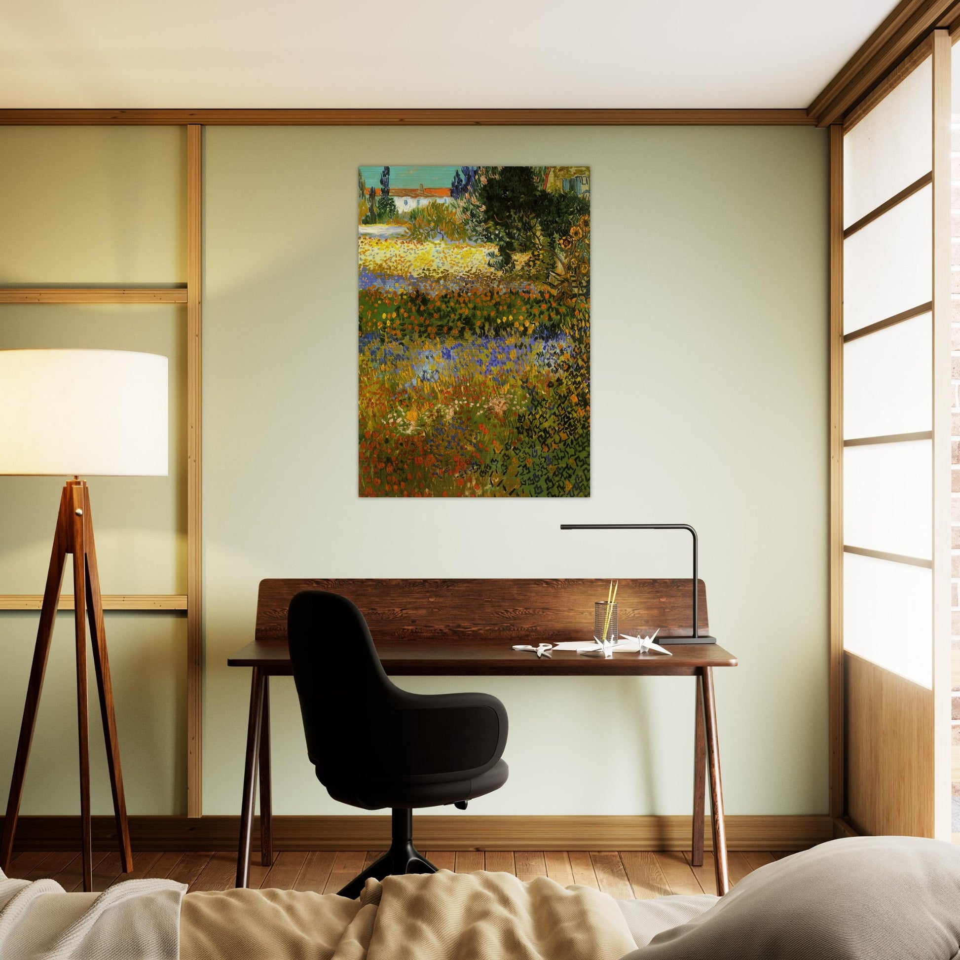 Flowering Garden - Vincent van Gogh Brushed Aluminum Print - 70x100 cm / 28x40 inches | Vincent van Gogh Aluminum Print | Vincent van Gogh Prints