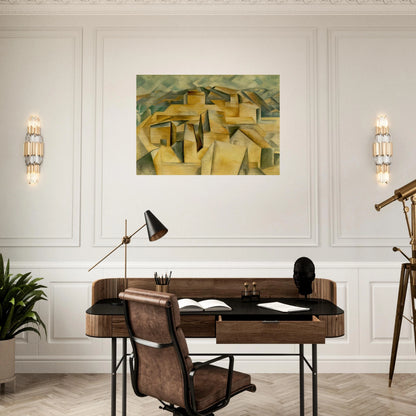 Houses on the hill - Pablo Picasso Brushed Aluminum Print - 70x100 cm / 28x40 inches | Pablo Picasso Aluminum Print | Pablo Picasso Prints