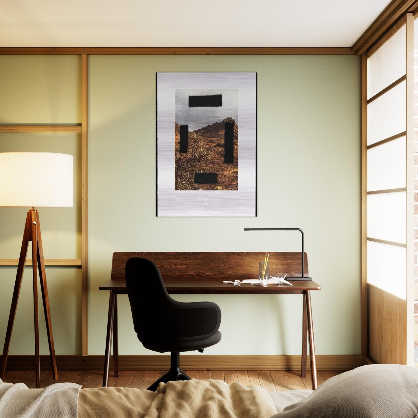 NOOSE AROUND YOUR NECK COUNTRY CITYSCAPES SERIES 2001 - Edward Ruscha Brushed Aluminum Print - 70x100 cm / 28x40 inches | Edward Ruscha Aluminum Print | Edward Ruscha Prints