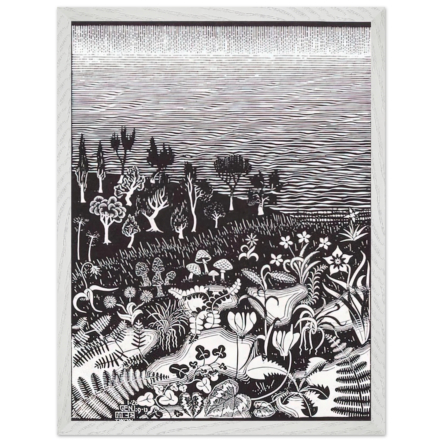 MC Escher - THE 3RD DAY OF THE CREATION Wall Art - 60x80 cm / 24x32 inches - Fine Art Poster-canvas - -