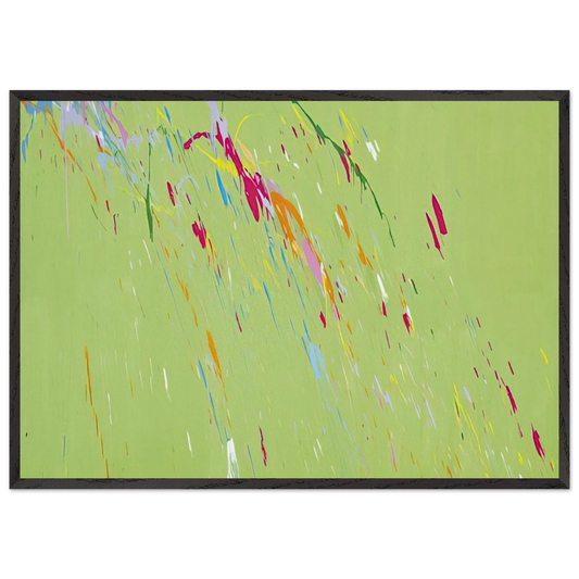 Raindrops Keep Falling on My Head - 1973 - Walasse Ting 70x100 cm / 28x40 inches Framed Art Print – Black Wooden Frame