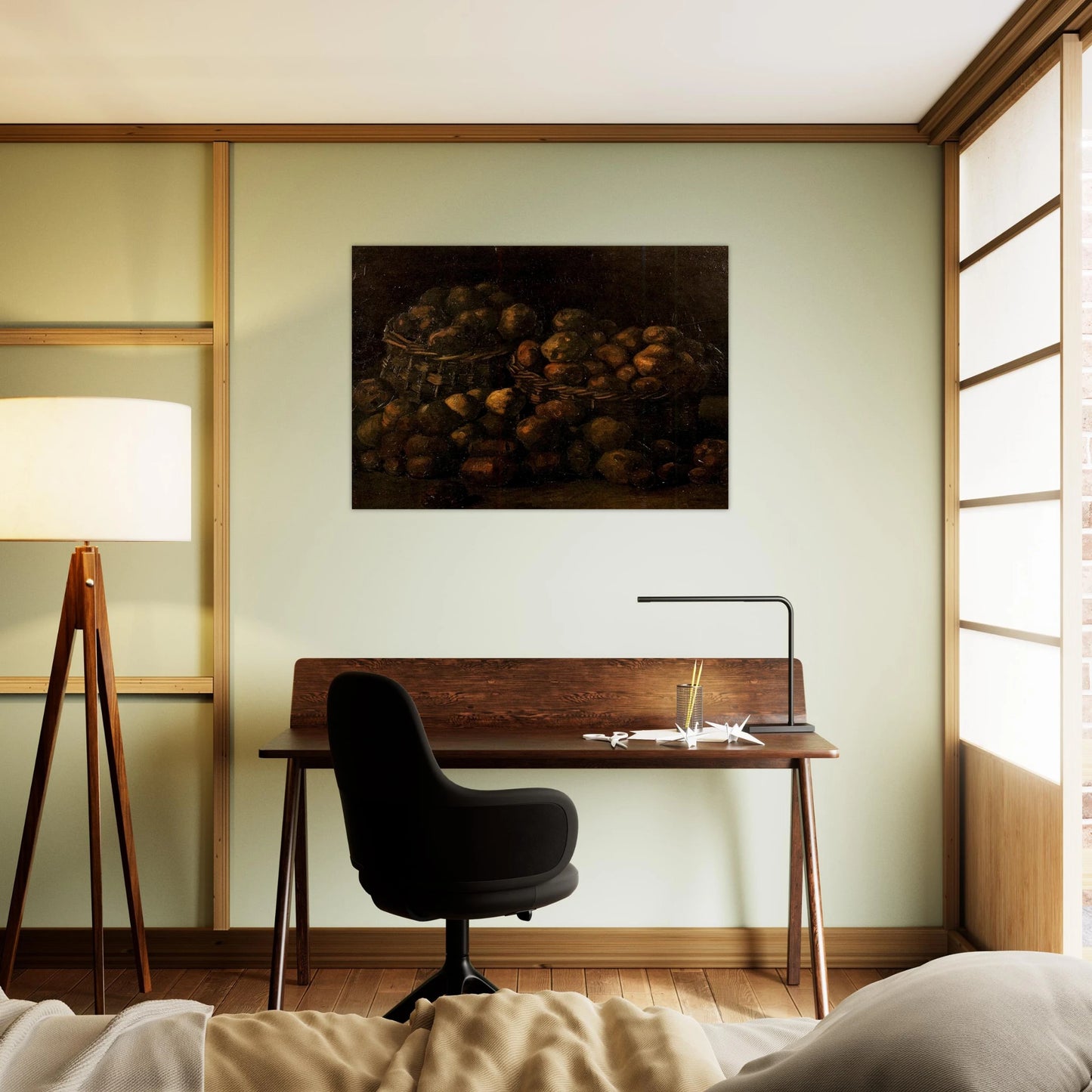 Baskets of Potatoes - Vincent van Gogh Brushed Aluminum Print - 70x100 cm / 28x40 inches | Vincent van Gogh Aluminum Print | Vincent van Gogh Prints