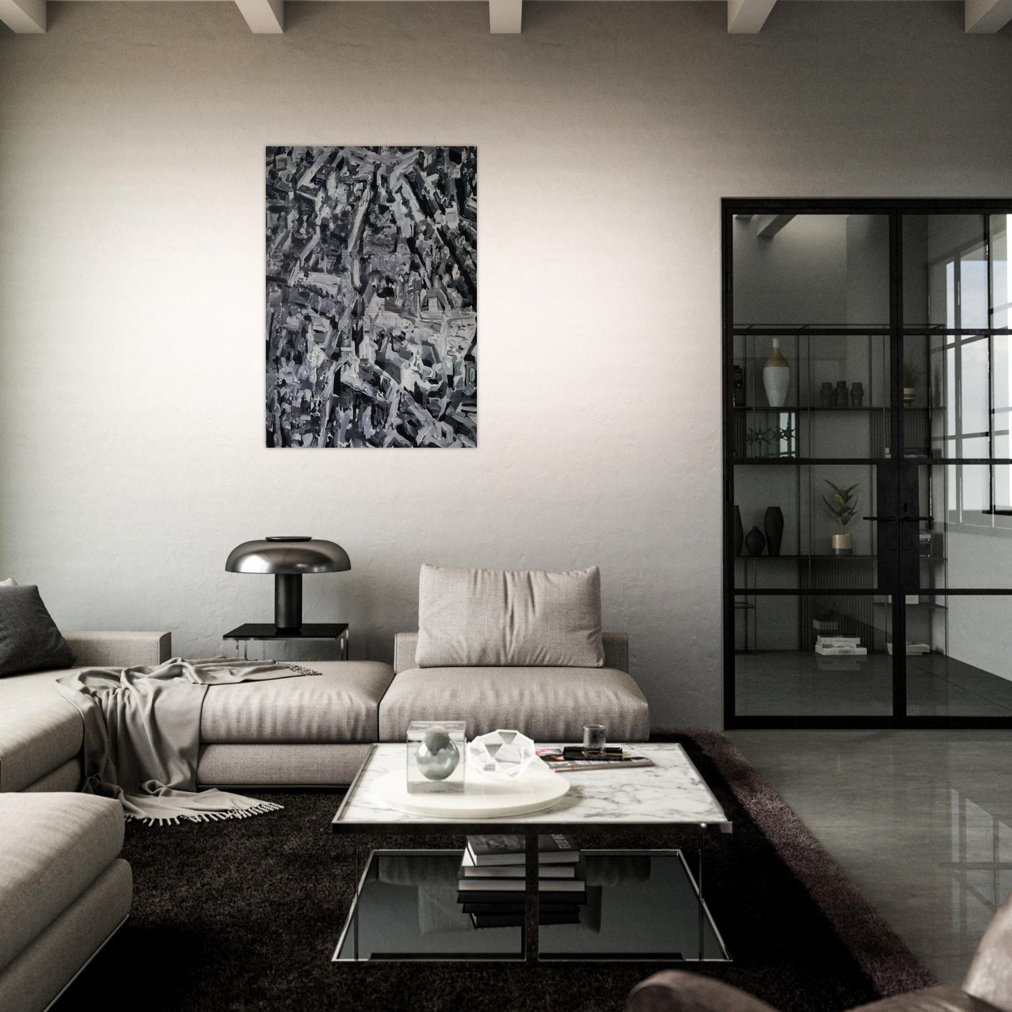 TOWNSCAPE F 1968 - Gerhard Richter Brushed Aluminum Print - 70x100 cm / 28x40 inches | Gerhard Richter Aluminum Print | Gerhard Richter Prints