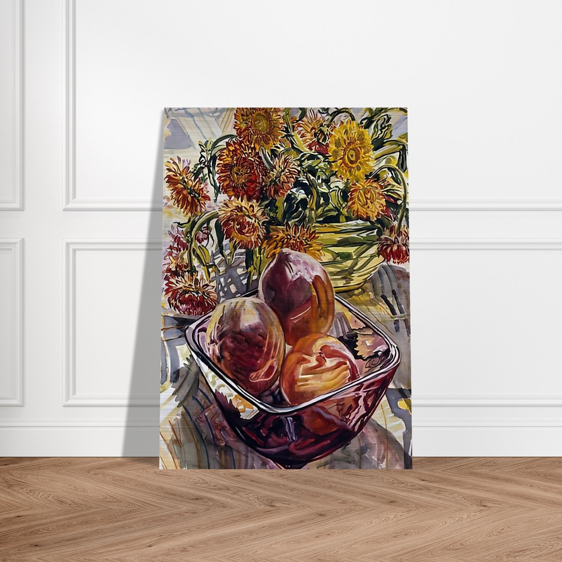 PEACHES AND STRAWFLOWERS 1990 - Janet Fish Brushed Aluminum Print - 70x100 cm / 28x40 inches | Janet Fish Aluminum Print | Janet Fish Prints