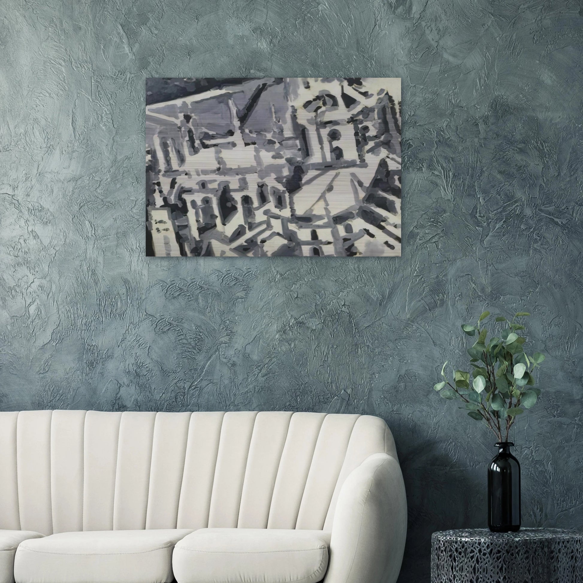 TOWNSCAPE M9 1968 - Gerhard Richter Brushed Aluminum Print - 70x100 cm / 28x40 inches | Gerhard Richter Aluminum Print | Gerhard Richter Prints