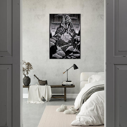 PENTEDATTIO CALABRIA JANUARY 1930 1930 - MC Escher Brushed Aluminum Print - 70x100 cm / 28x40 inches | MC Escher Aluminum Print | MC Escher Prints