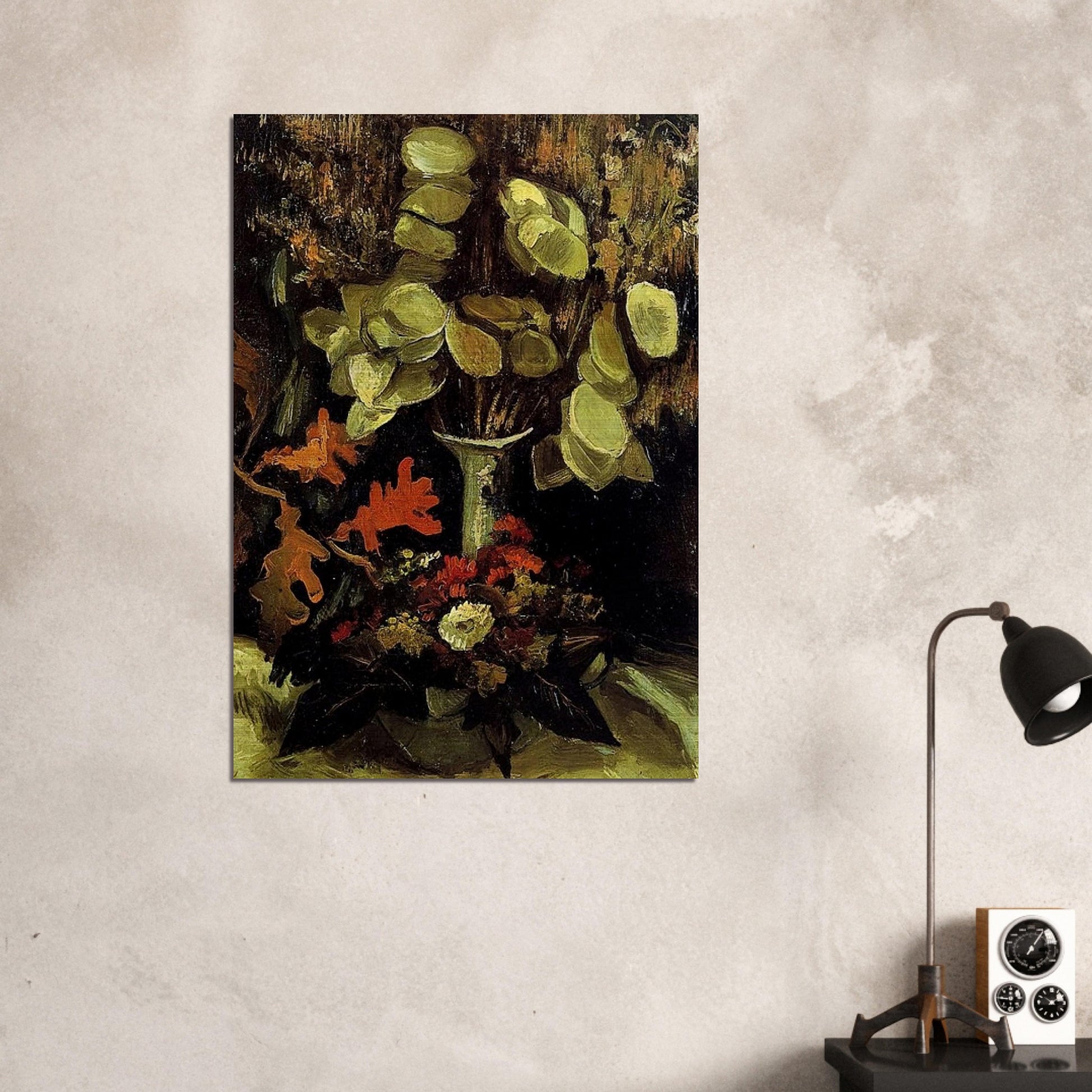 Vase with Honesty - Vincent van Gogh Brushed Aluminum Print - 70x100 cm / 28x40 inches | Vincent van Gogh Aluminum Print | Vincent van Gogh Prints