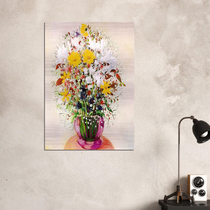 BOUQUET OF FLOWERS - Moise Kisling Brushed Aluminum Print - 70x100 cm / 28x40 inches | Moise Kisling Aluminum Print | Moise Kisling Prints