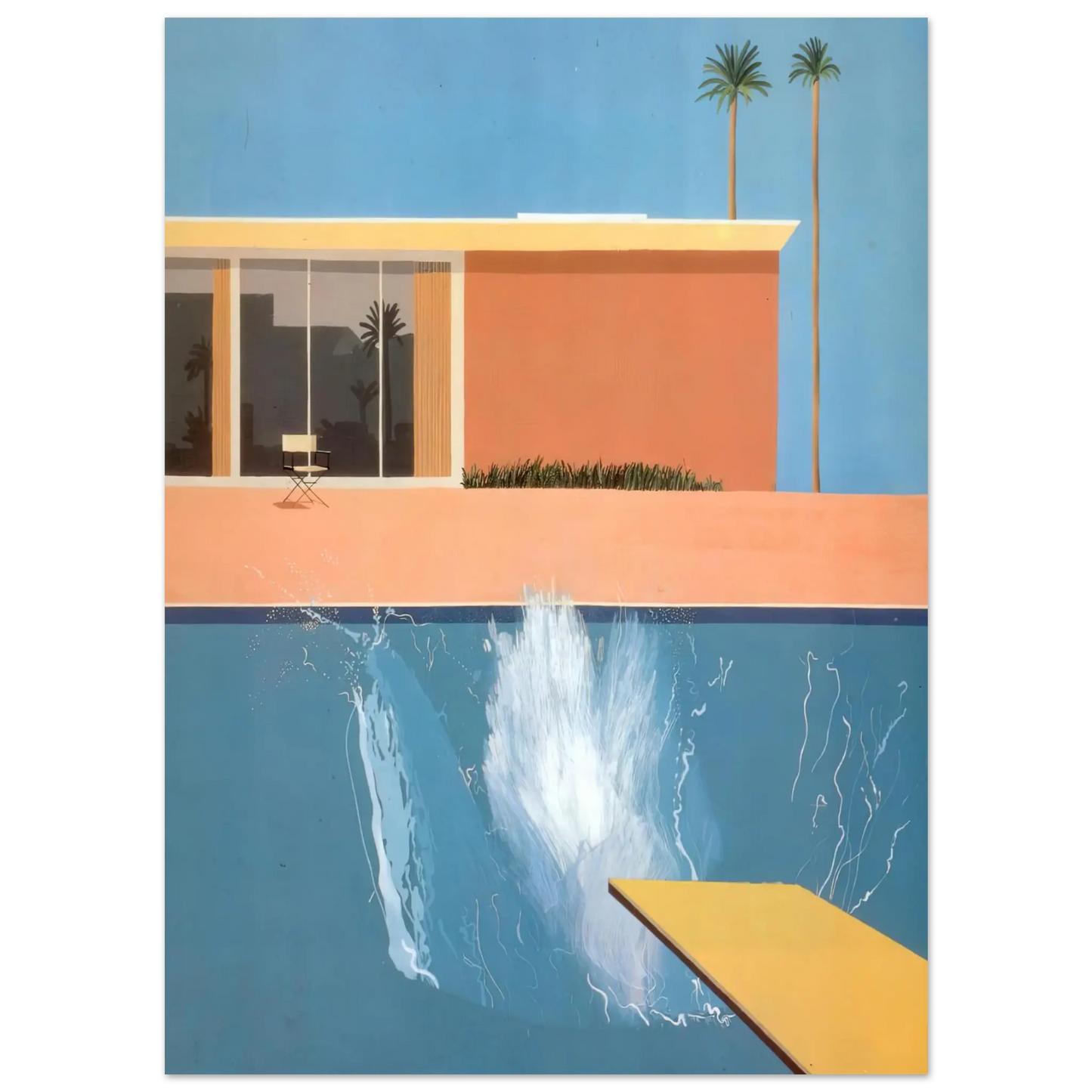 David Hockney - David Hockney Wall art - A2 (42 x 59.4  cm) - Premium Wooden Framed Poster With Fine Art Paper - White frame