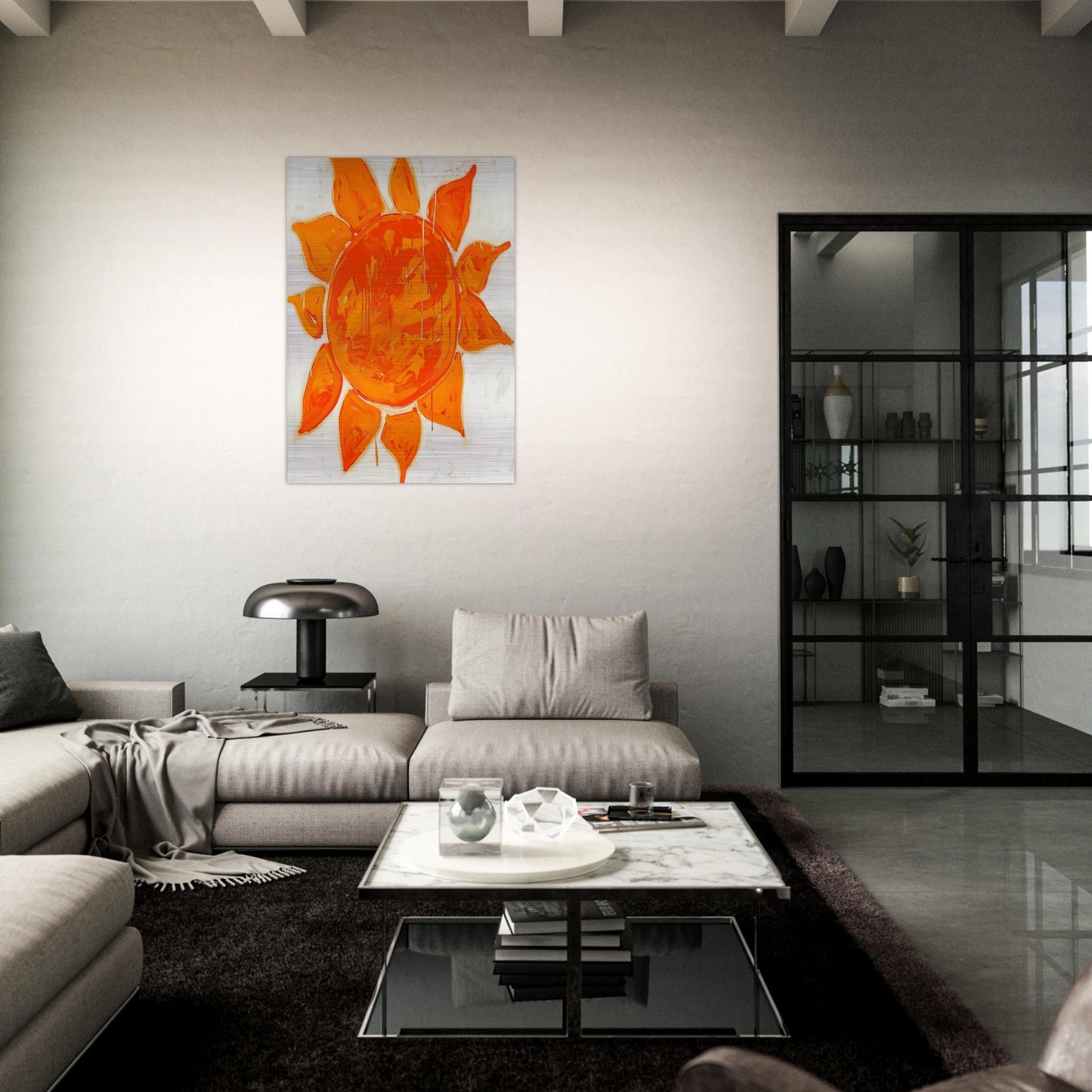 O sole mio! - 1979 - Mario Schifano Brushed Aluminum Print - 70x100 cm / 28x40 inches | Mario Schifano Aluminum Print | Mario Schifano Prints