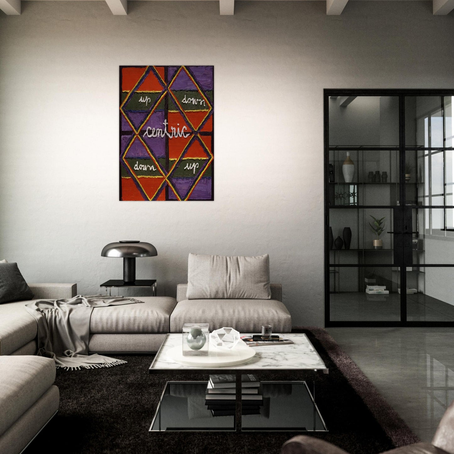Interlacing Colors I - 1959 - Alfred Jensen Brushed Aluminum Print - 70x100 cm / 28x40 inches | Alfred Jensen Aluminum Print | Alfred Jensen Prints