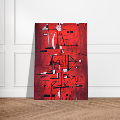 COMPOSITION 1952 - Rene Portocarrero Brushed Aluminum Print - 70x100 cm / 28x40 inches | Rene Portocarrero Aluminum Print | Rene Portocarrero Prints