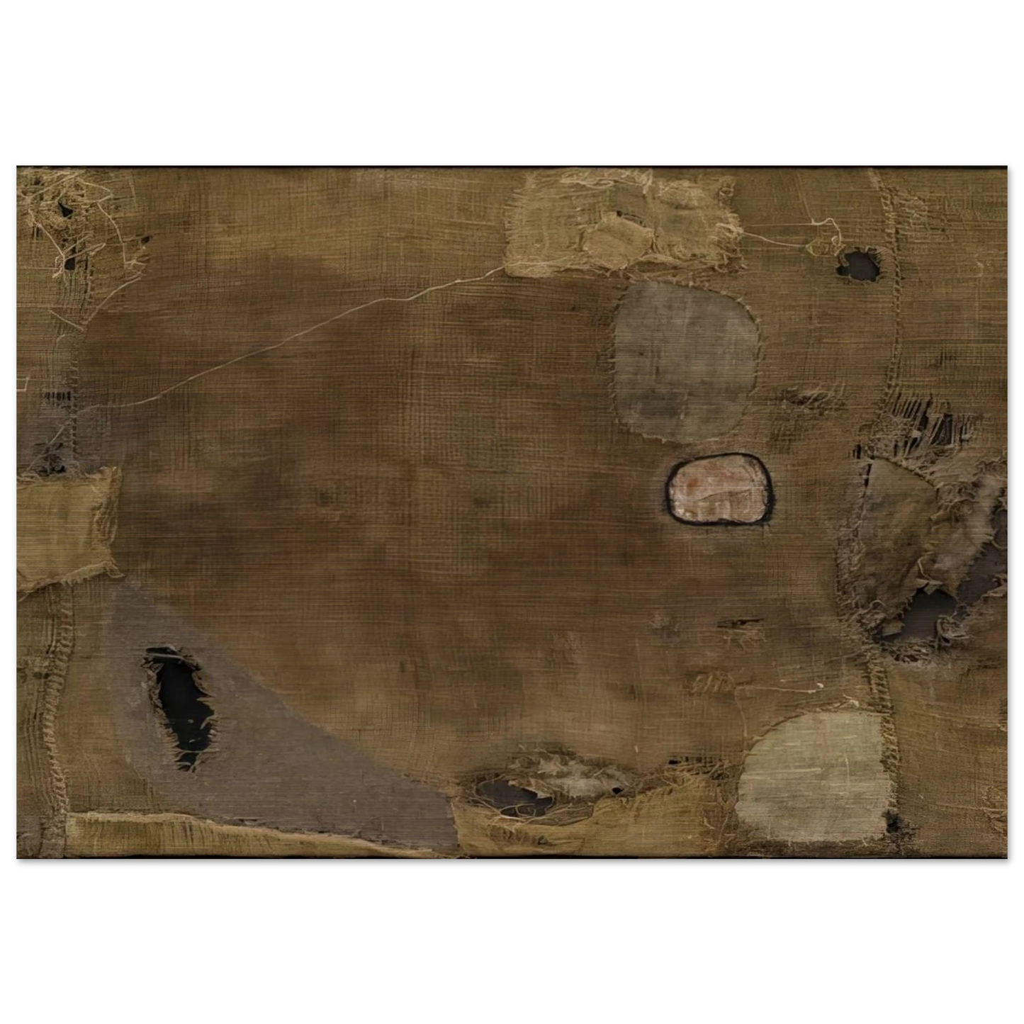 Sackcloth - 1953 - Alberto Burri Brushed Aluminum Print - 70x100 cm / 28x40 inches | Alberto Burri Aluminum Print | Alberto Burri Prints