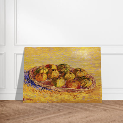 Still Life with Basket of Apples - Vincent van Gogh Brushed Aluminum Print - 70x100 cm / 28x40 inches | Vincent van Gogh Aluminum Print | Vincent van Gogh Prints
