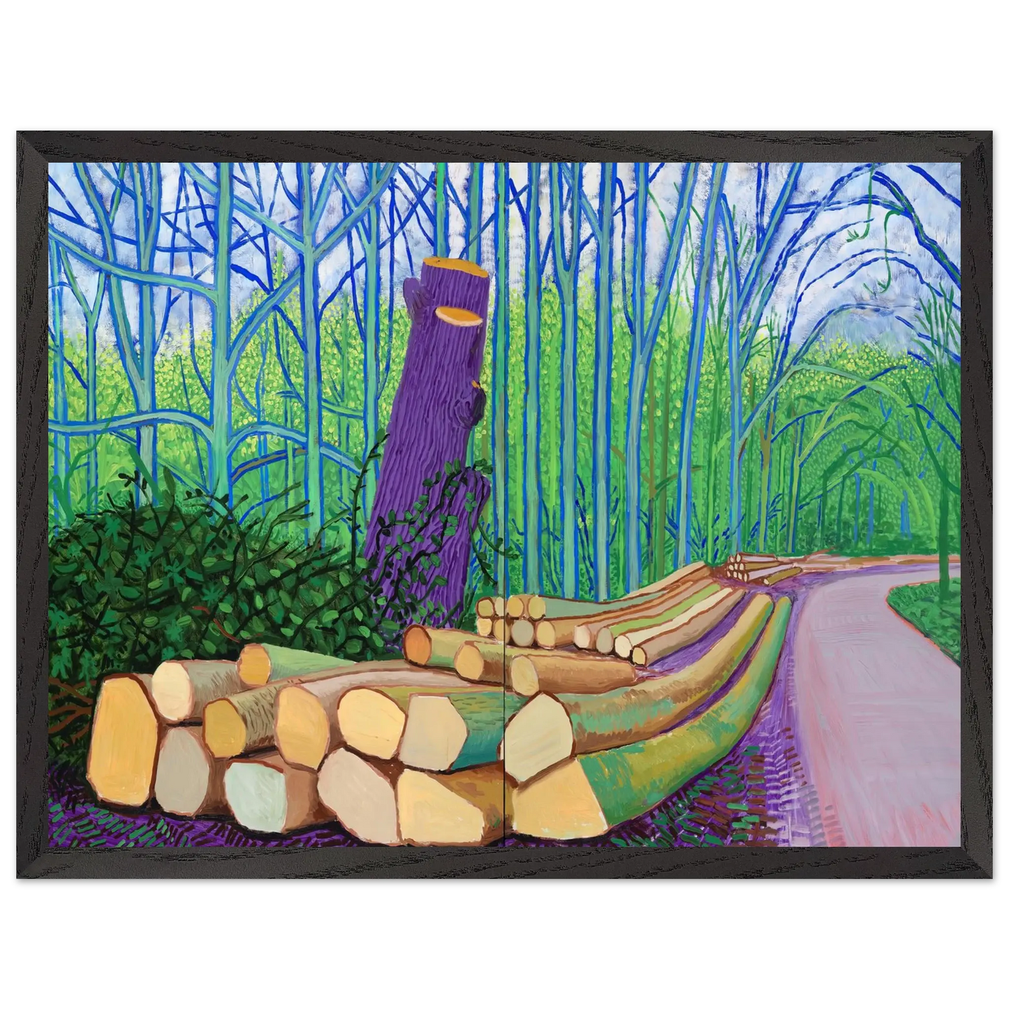 David Hockney - David Hockney Wall art - 20x25 cm / 8x10 Inches - Premium Wooden Framed Poster With Fine Art Paper - Black frame