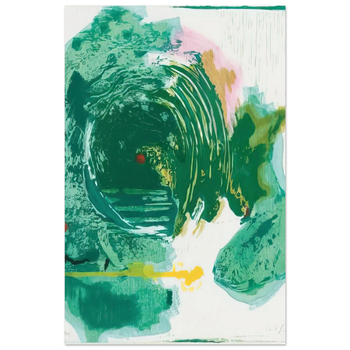 Helen Frankenthaler - Radius - 1993 Wall art - 30x30 cm / 12x12 inches - Premium Wooden Framed Poster With Fine Art Paper-canvas - Black frame