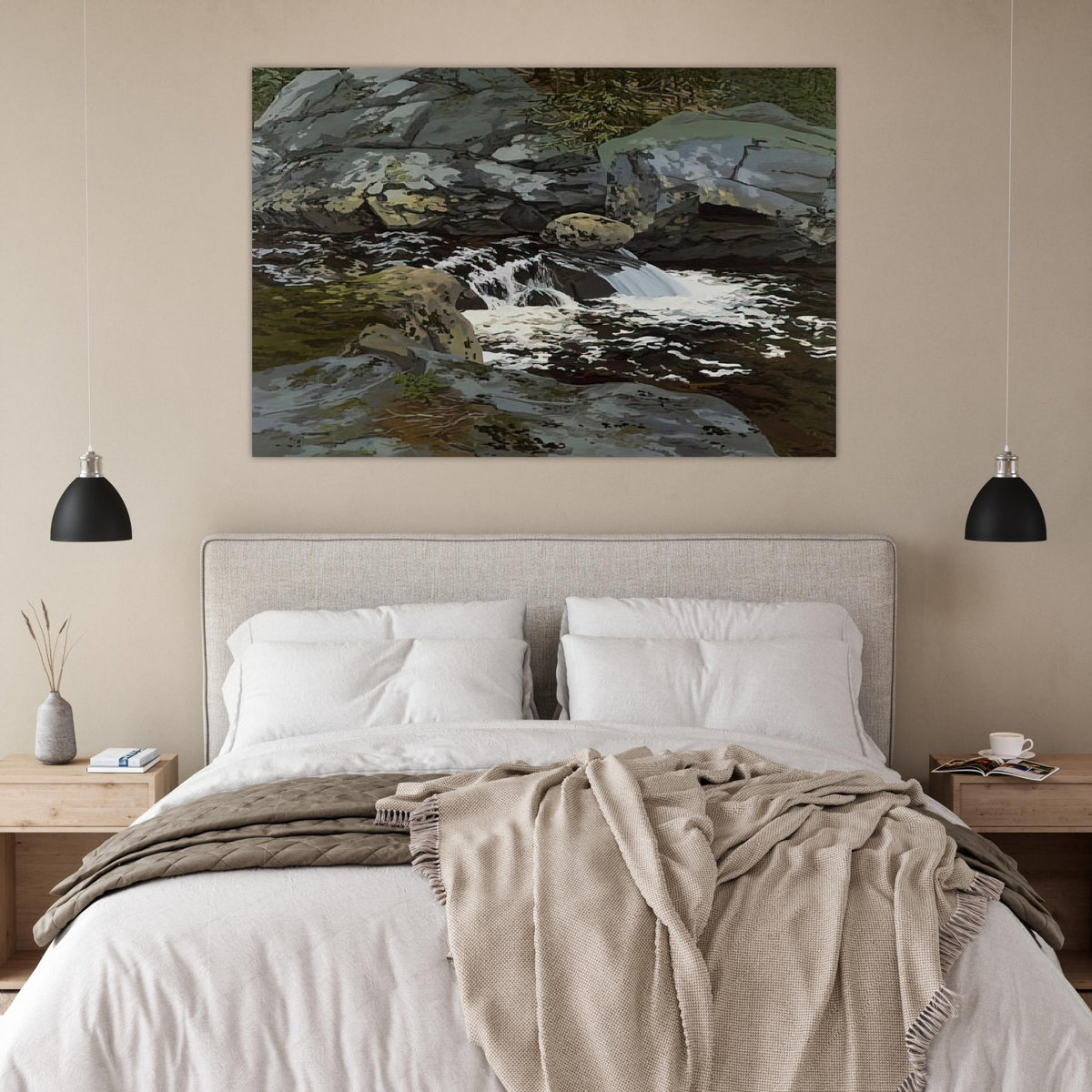 Cascade - 1974 - Neil Welliver Art Prints - 100x150 cm / 40x60″ inches | Neil Welliver Poster | Neil Welliver Prints