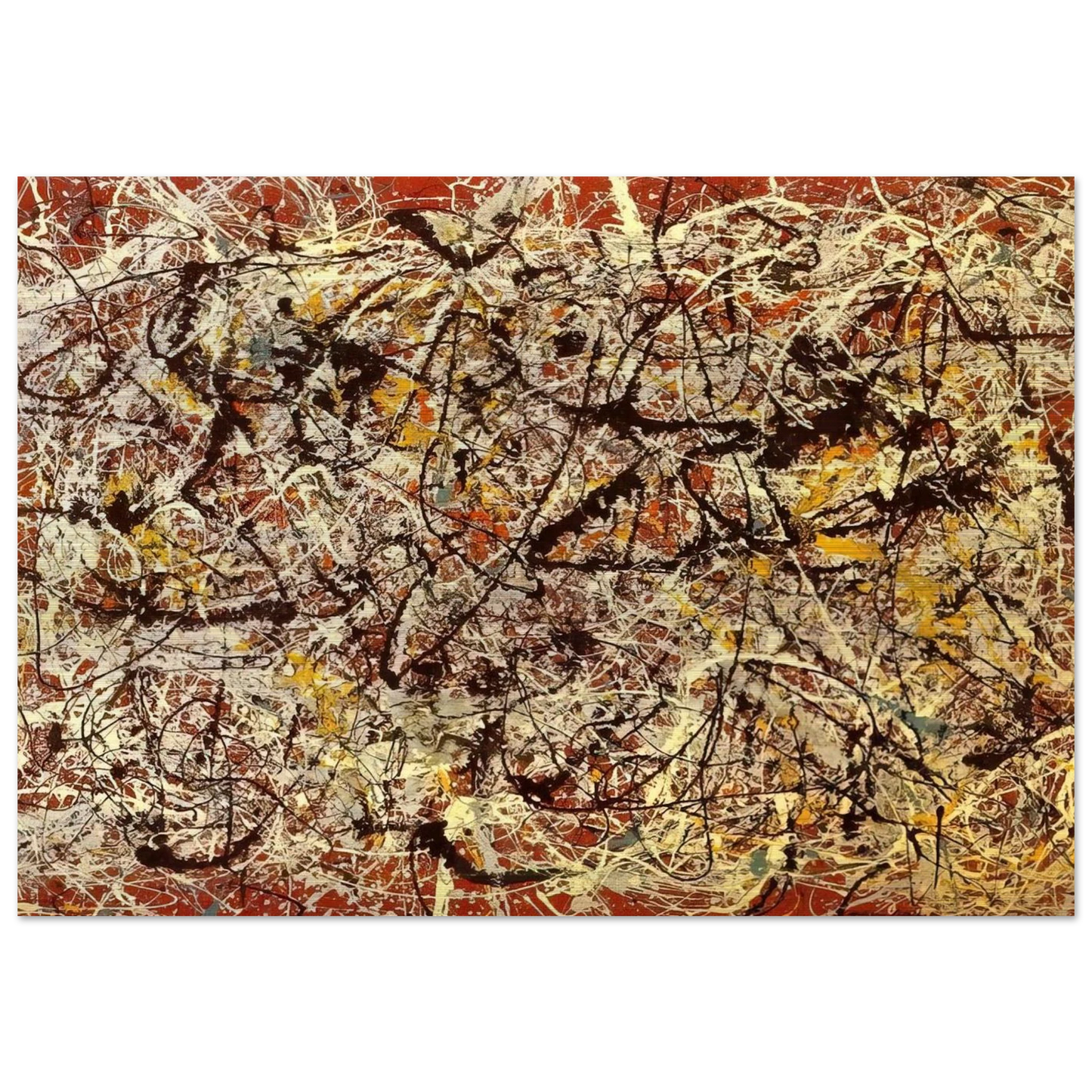 MURAL ON INDIAN RED GROUND 1950 - Jackson Pollock Brushed Aluminum Print - 70x100 cm / 28x40 inches | Jackson Pollock Aluminum Print | Jackson Pollock Prints