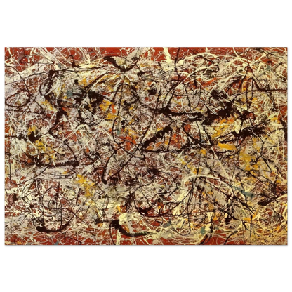 MURAL ON INDIAN RED GROUND 1950 - Jackson Pollock Brushed Aluminum Print - 70x100 cm / 28x40 inches | Jackson Pollock Aluminum Print | Jackson Pollock Prints