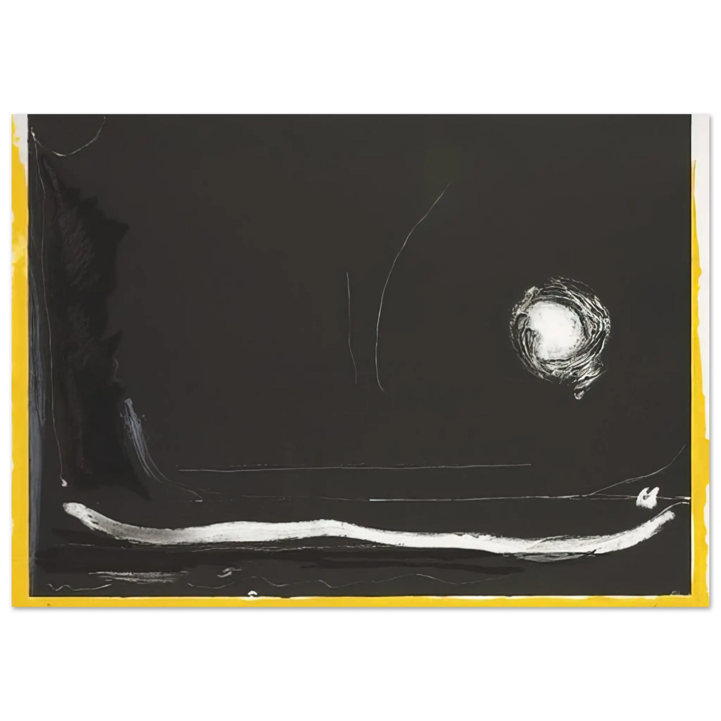 Helen Frankenthaler - Yellow Jack - 1985 Wall art - A1 (59.4 x 84.1  cm) - Premium Wooden Framed Poster With Fine Art Paper - Wood frame
