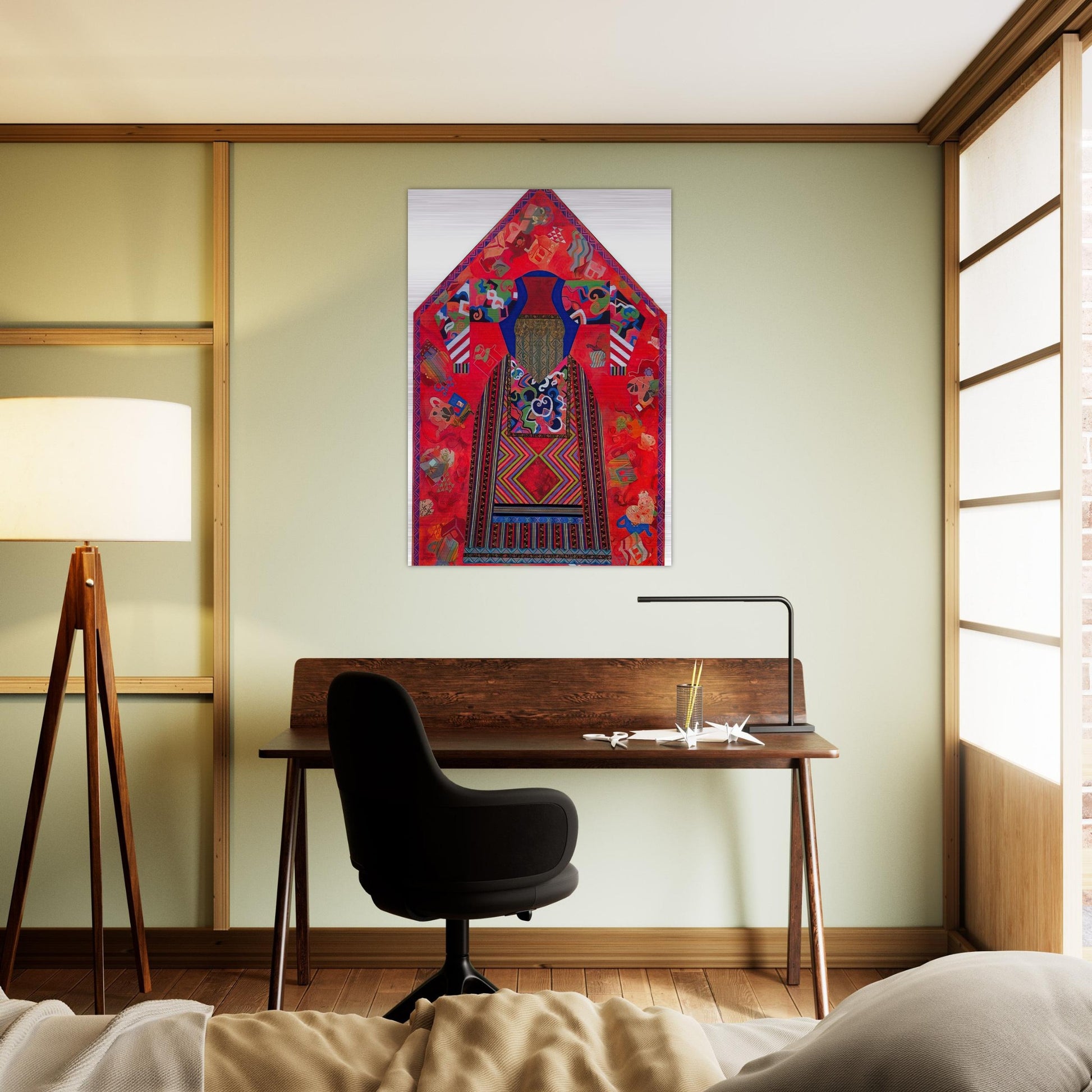 The Poet - Feminist Art, PD Pattern and Decoration - Miriam Schapiro Brushed Aluminum Print - 70x100 cm / 28x40 inches | Miriam Schapiro Aluminum Print | Miriam Schapiro Prints