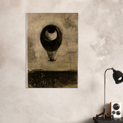 EYE BALLOON 1898 - Odilon Redon Brushed Aluminum Print - 70x100 cm / 28x40 inches | Odilon Redon Aluminum Print | Odilon Redon Prints