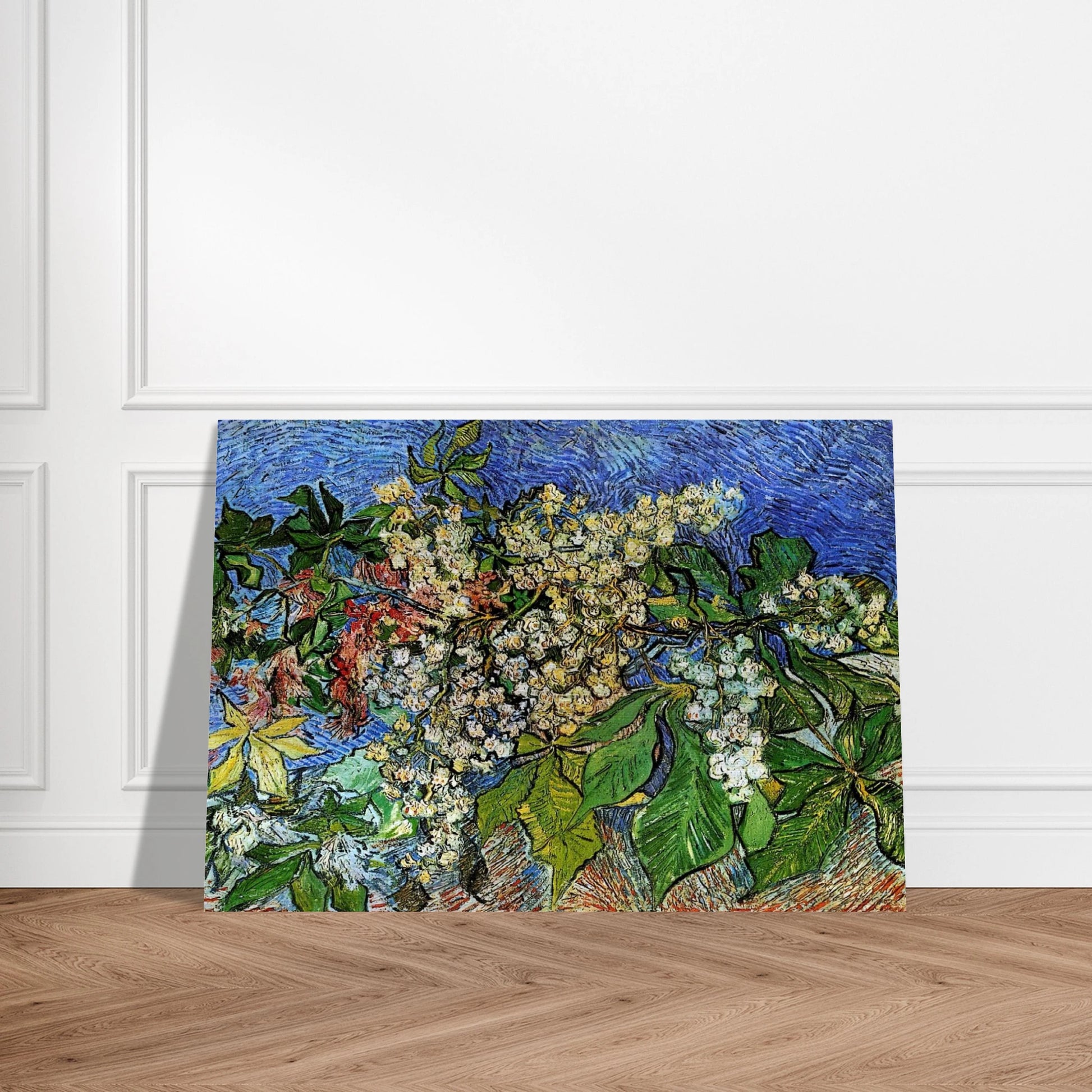 Blossoming Chestnut Branches - Vincent van Gogh Brushed Aluminum Print - 70x100 cm / 28x40 inches | Vincent van Gogh Aluminum Print | Vincent van Gogh Prints