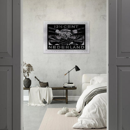DESIGN FOR DUTCH PEASE POSTAGE STAMP MARCH 1932 1932 - MC Escher Brushed Aluminum Print - 70x100 cm / 28x40 inches | MC Escher Aluminum Print | MC Escher Prints