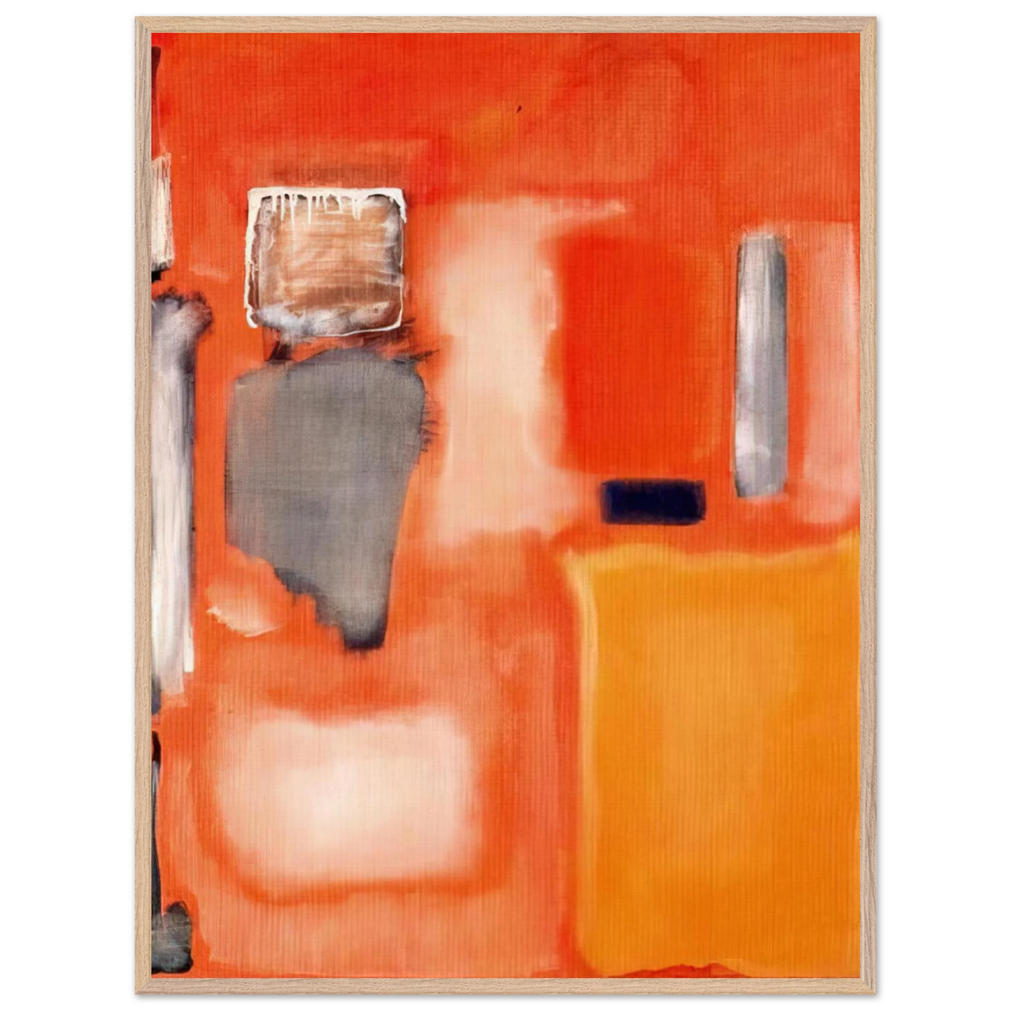 Mark Rothko - No. 19 - 1949 Wall Art - 60x80 cm / 24x32 inches - Premium Wooden Framed Poster With Fine Art Paper-canvas - Wood frame