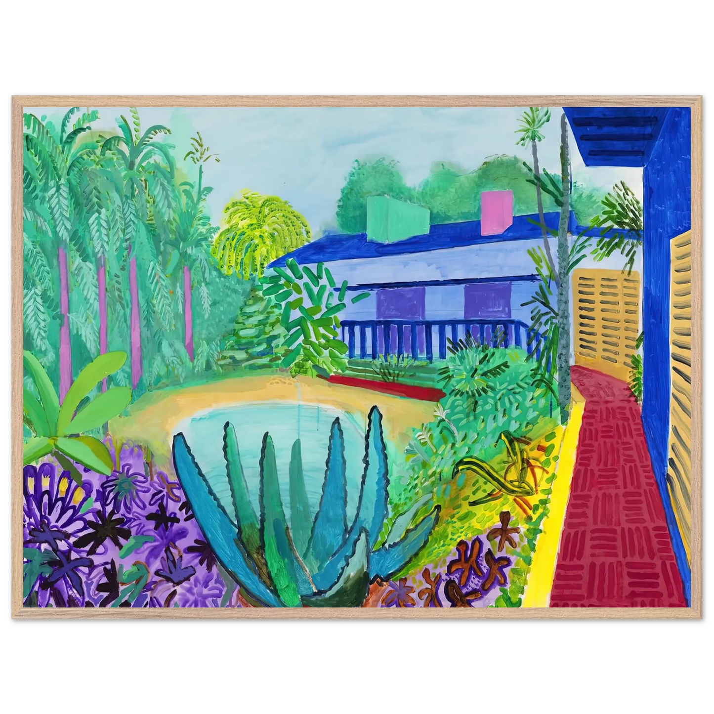David Hockney - David Hockney Wall art - 15x20 cm / 6x8 Inches - Premium Wooden Framed Poster With Fine Art Paper - White frame