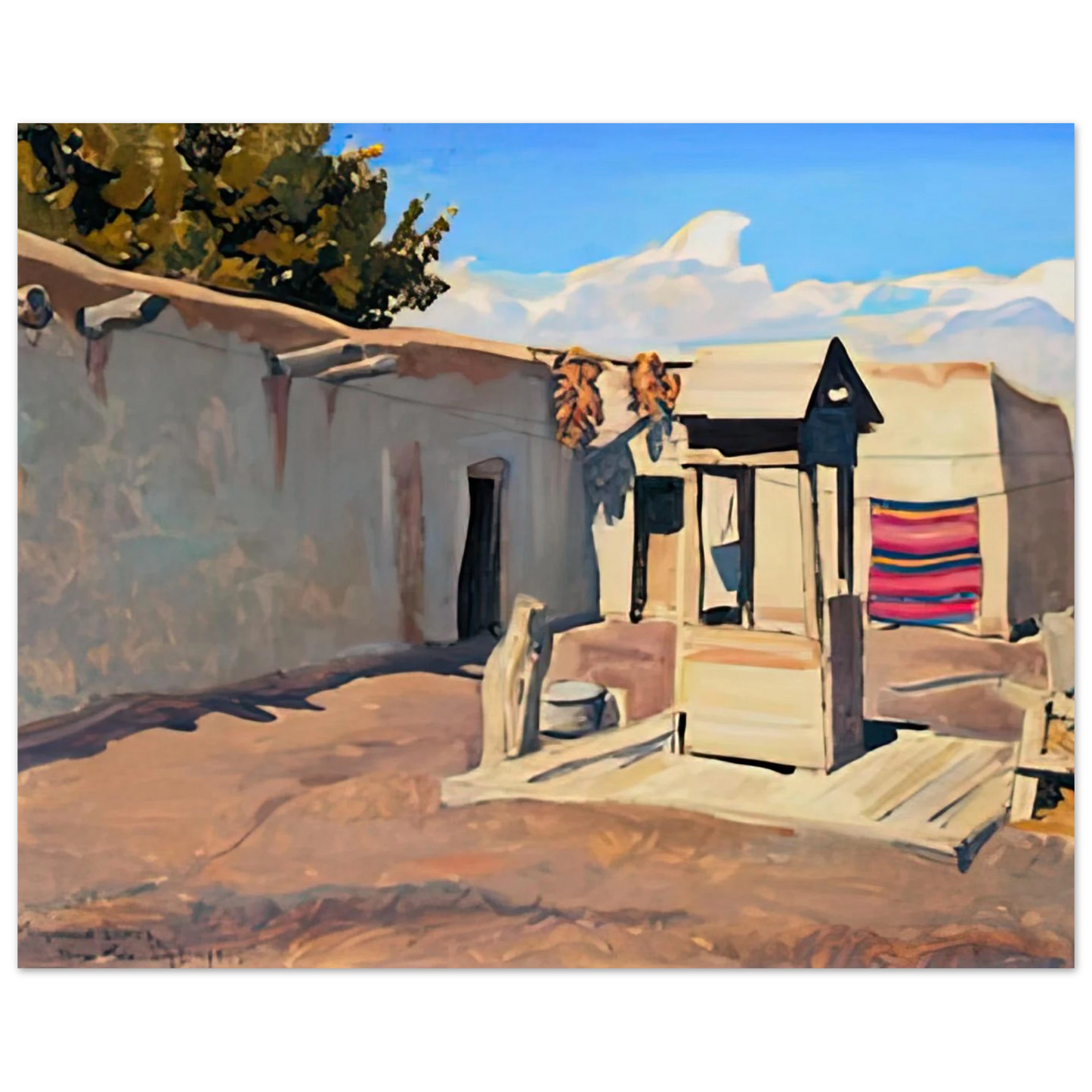 Maynard Dixon - OLD PATIO 1931 Wall art - 20x25 cm / 8x10 inches - Premium Wooden Framed Poster With Fine Art Paper-canvas - Wood frame
