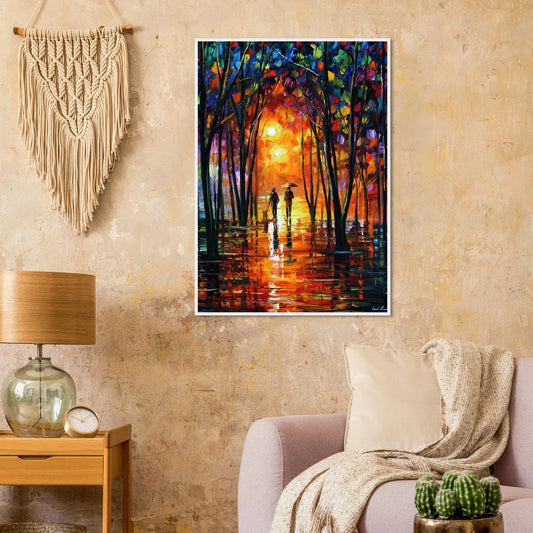 Leonid Afremov Wooden Framed Print - 11x14 inches / 27x35 cm - Black frame-canvas