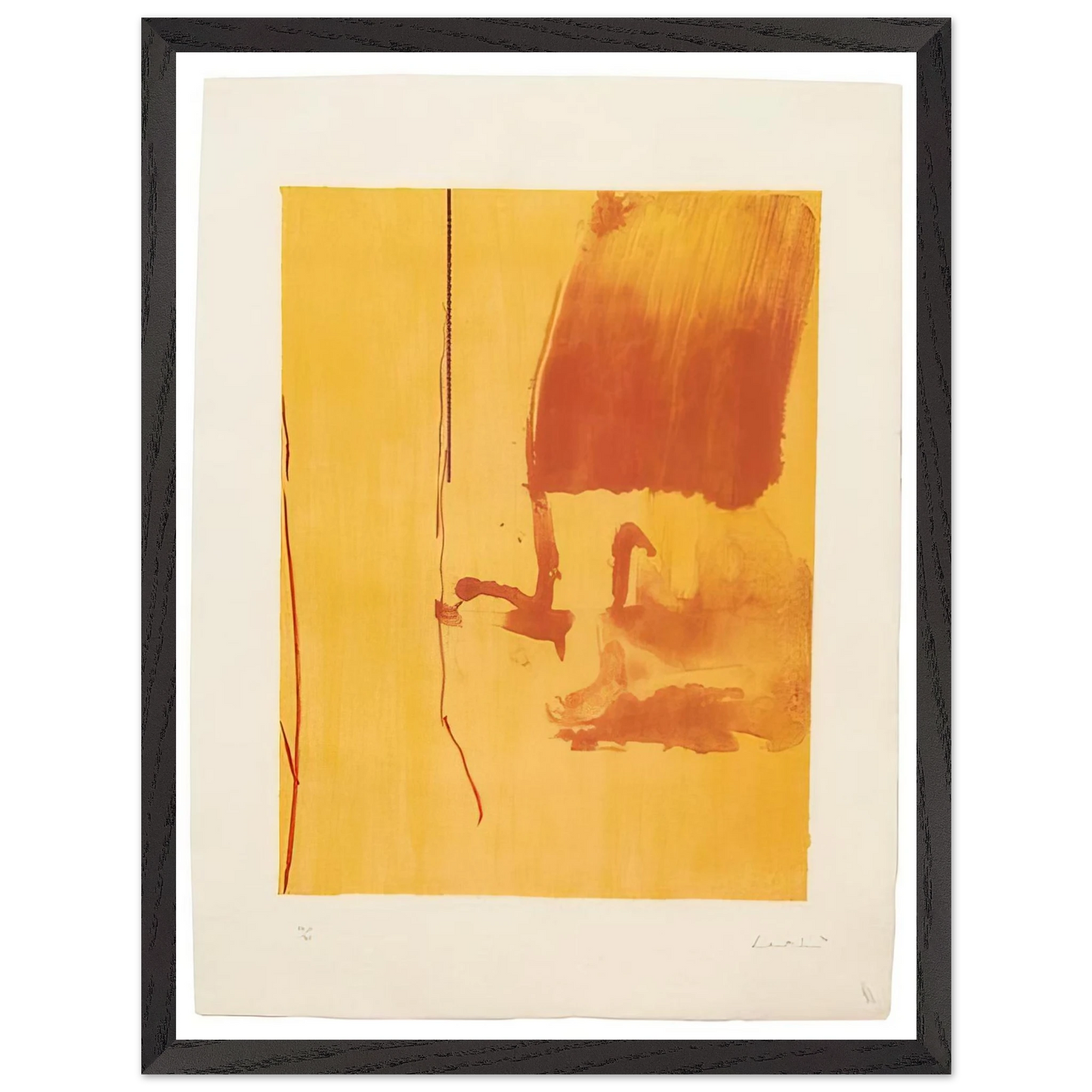Helen Frankenthaler - Harvest - 1976 Wall art - 30x45 cm / 12x18 inches - Premium Wooden Framed Poster With Fine Art Paper-canvas - Wood frame
