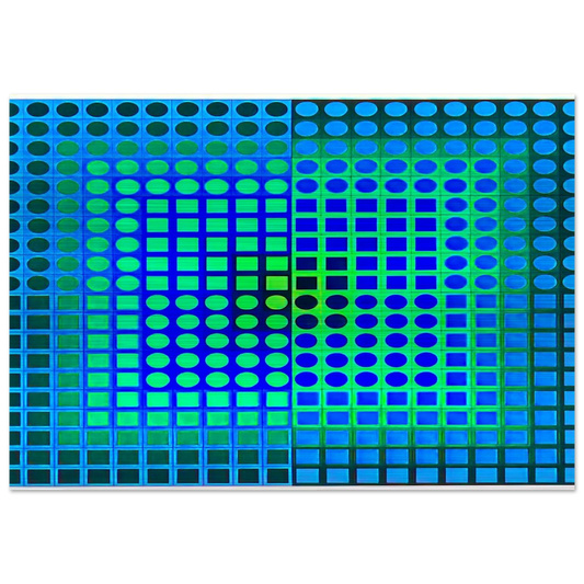 Zoeld V - 1967 - Victor Vasarely Brushed Aluminum Print - 70x100 cm / 28x40 inches | Victor Vasarely Aluminum Print | Victor Vasarely Prints