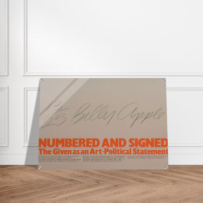 Numbered and Signed - 1980 - Billy Apple Acrylic Print - 70x100 cm / 28x40″ inches
