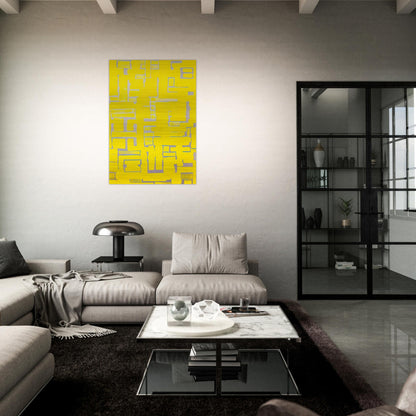 Untitled Yellow and White - 1950 - Ad Reinhardt Brushed Aluminum Print - 70x100 cm / 28x40 inches | Ad Reinhardt Aluminum Print | Ad Reinhardt Prints