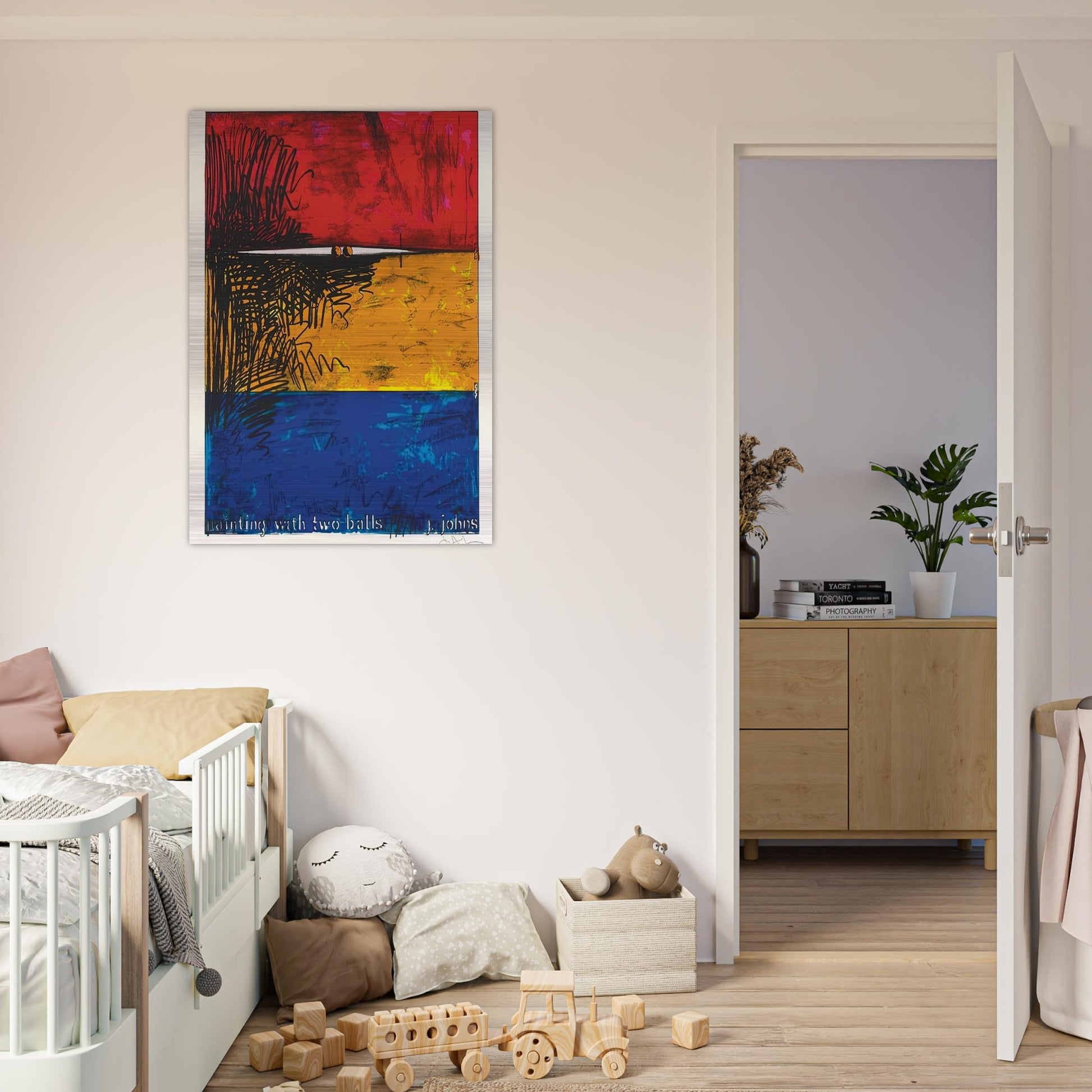 PAINTING WITH TWO BALLS ULAE 87 - Jasper Johns Brushed Aluminum Print - 70x100 cm / 28x40 inches | Jasper Johns Aluminum Print | Jasper Johns Prints