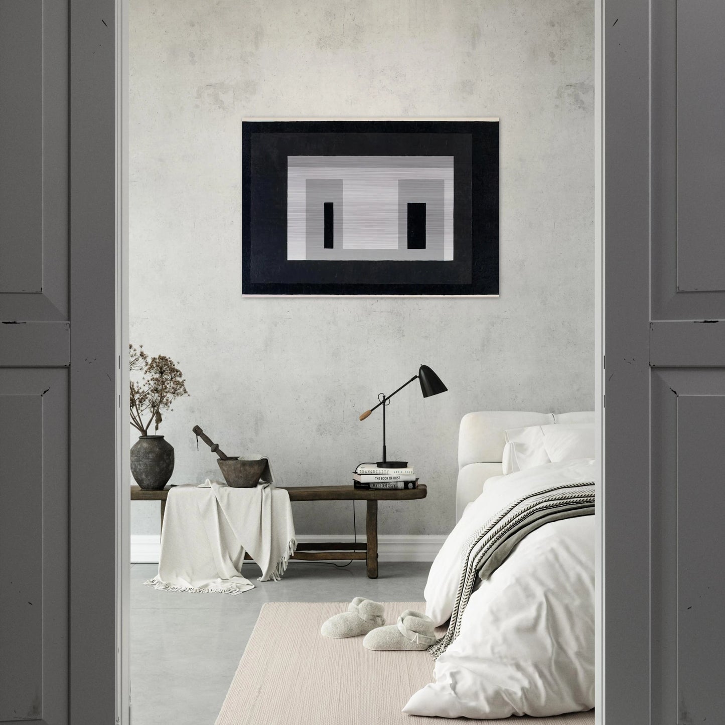 VARIANT ADOBE 1948 - Josef Albers Brushed Aluminum Print - 70x100 cm / 28x40 inches | Josef Albers Aluminum Print | Josef Albers Prints