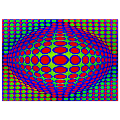 Vega 200 - 1968 - Victor Vasarely Brushed Aluminum Print - 70x100 cm / 28x40 inches | Victor Vasarely Aluminum Print | Victor Vasarely Prints