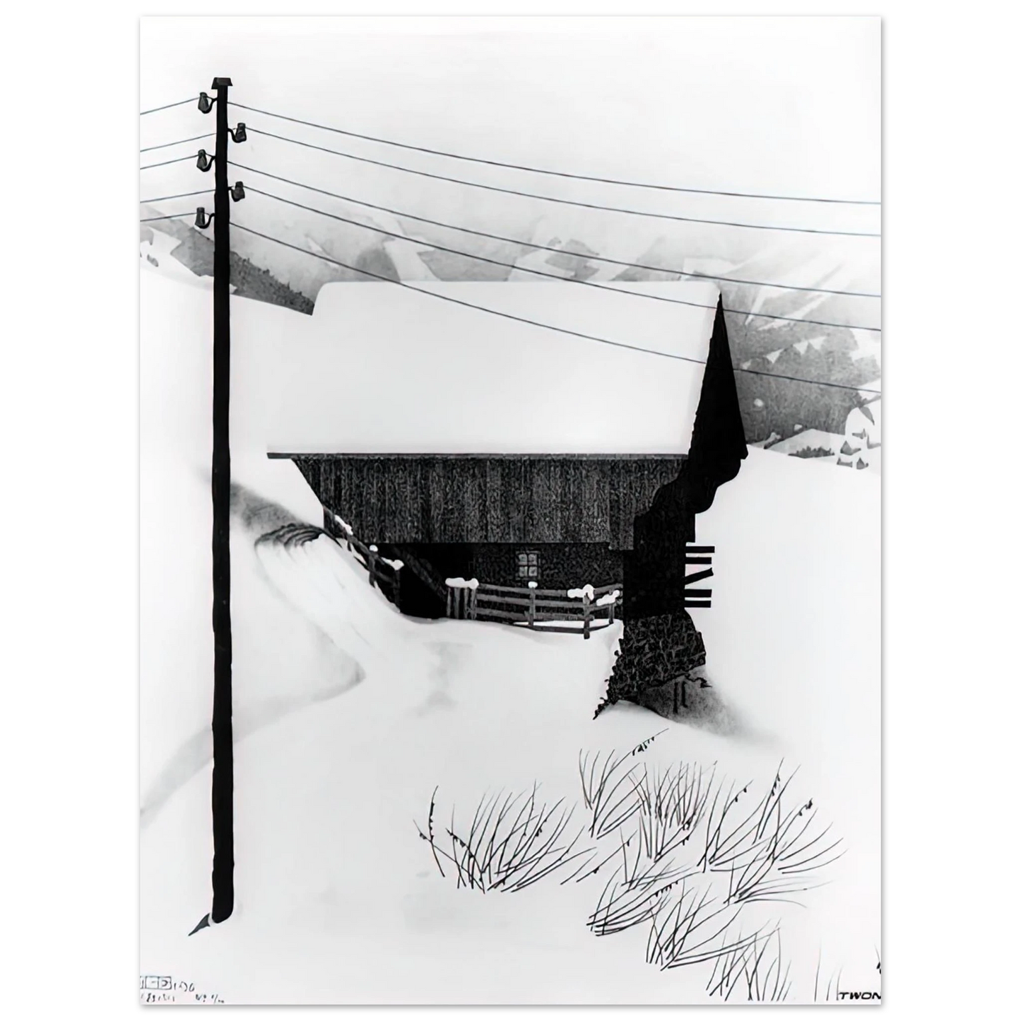 MC Escher - SNOW Wall Art - 21x29.7 cm / 8x12" - Fine Art Poster - -