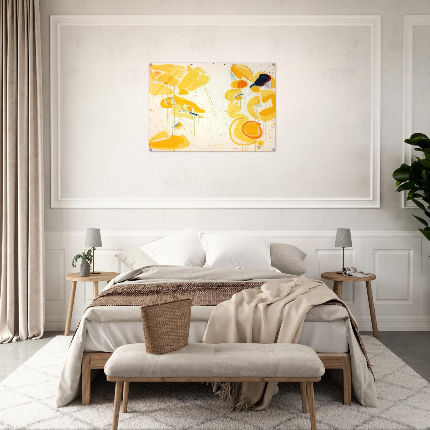 Untitled  Yellow  - Sam Francis Acrylic Print - 70x100 cm / 28x40″ inches