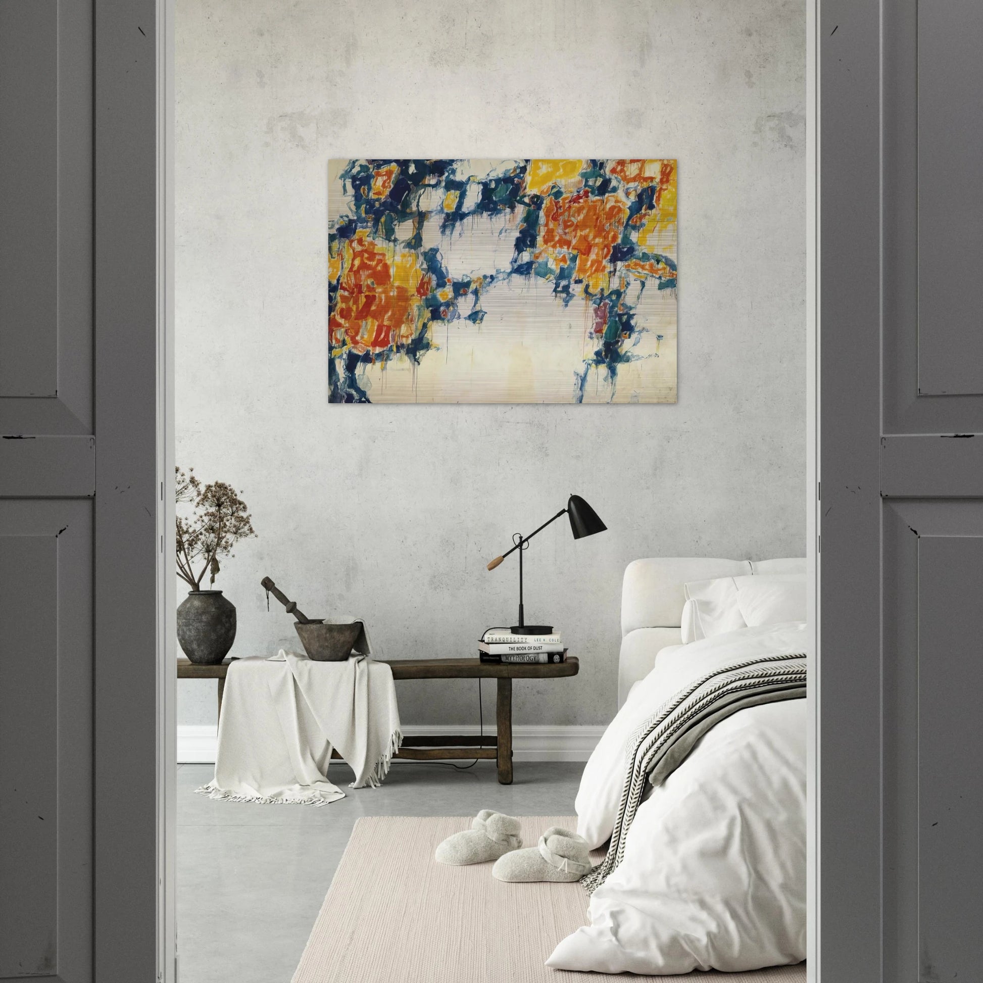 Basel Mural I - Sam Francis Brushed Aluminum Print - 70x100 cm / 28x40 inches | Sam Francis Aluminum Print | Sam Francis Prints