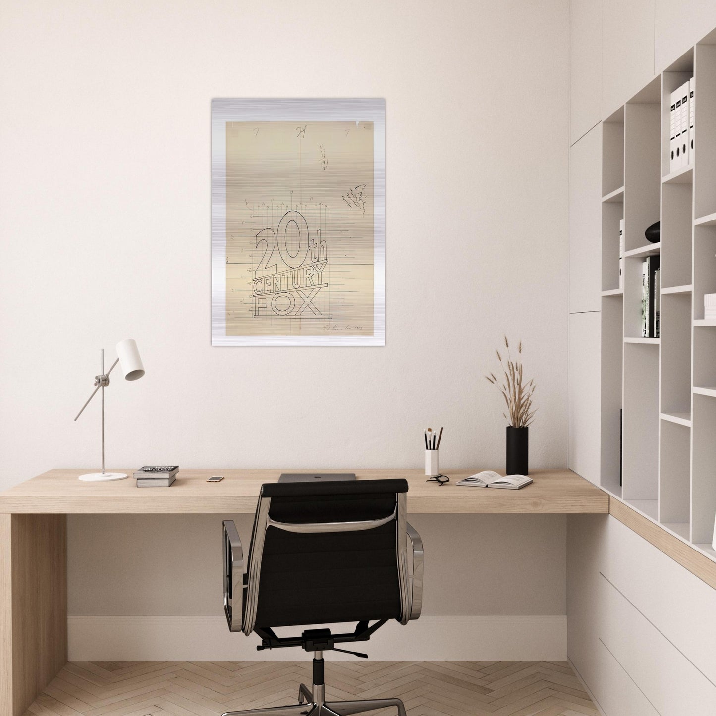 TRADEMARK GRID 1962 - Edward Ruscha Brushed Aluminum Print - 70x100 cm / 28x40 inches | Edward Ruscha Aluminum Print | Edward Ruscha Prints