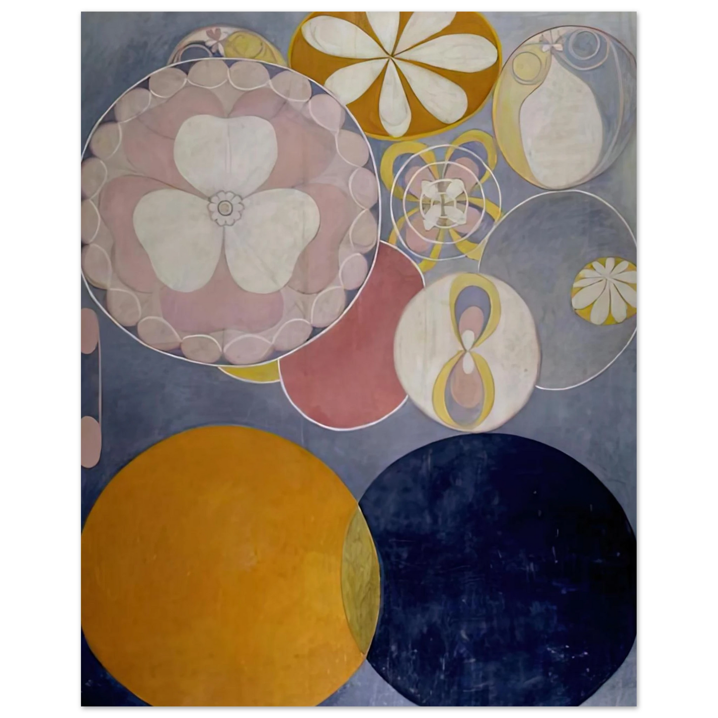 Hilma af Klint - DE TIO ST RSTA N 2 BARNAALDERN 1907 Wall art - 45x60 cm / 18x24 inches - Premium Wooden Framed Poster With Fine Art Paper-canvas - White frame