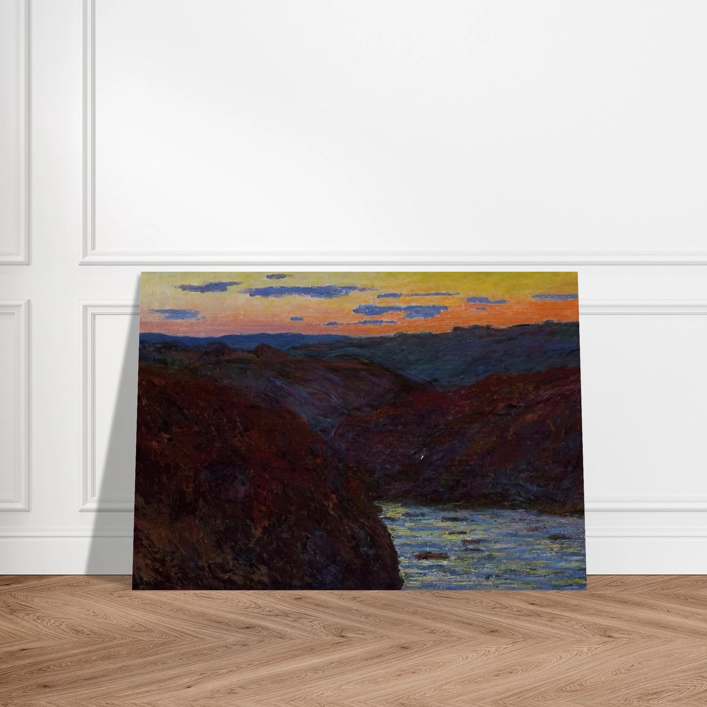 Valley of the Creuse, Sunset - claude monet Brushed Aluminum Print - 70x100 cm / 28x40 inches | claude monet Aluminum Print | claude monet Prints