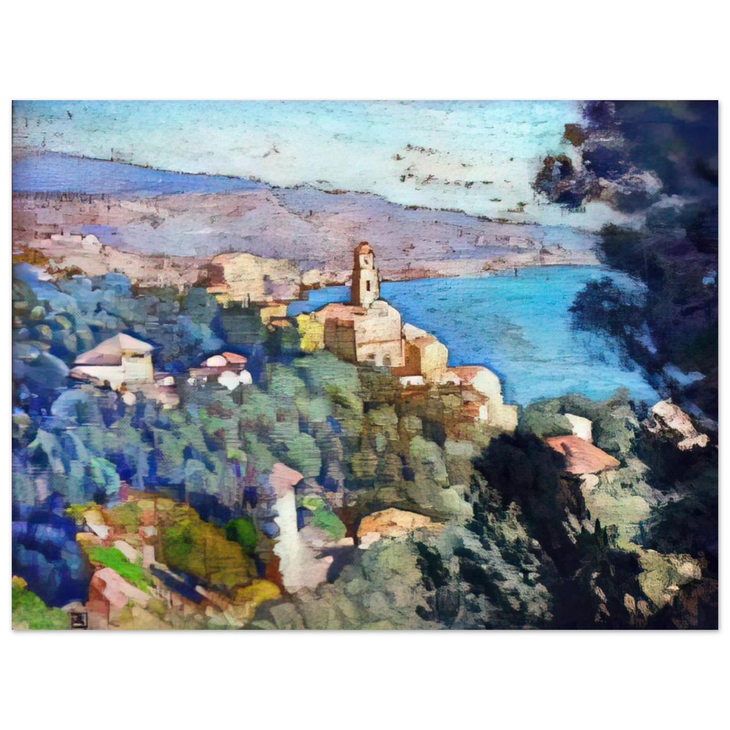 Theo van Rysselberghe - MORTULA AT GRIMALDI  75x100 cm / 30x40inches Fine Art Poster