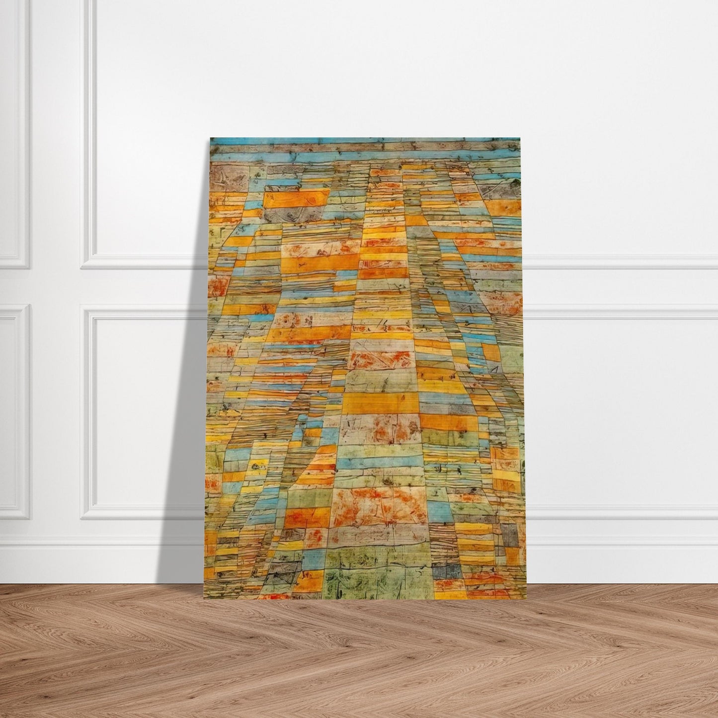HIGHWAY AND BYWAYS 1929 - Paul Klee Brushed Aluminum Print - 70x100 cm / 28x40 inches | Paul Klee Aluminum Print | Paul Klee Prints